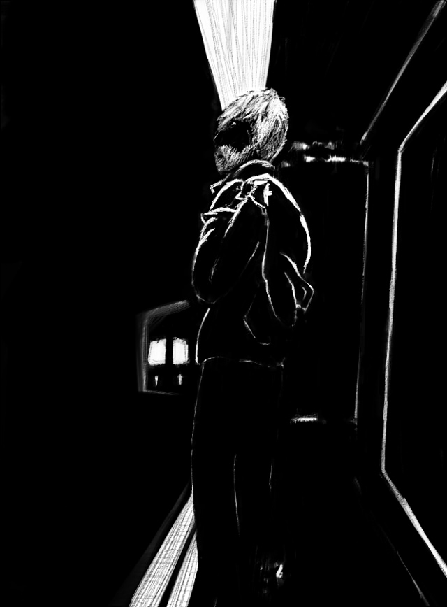 subway guy black and white