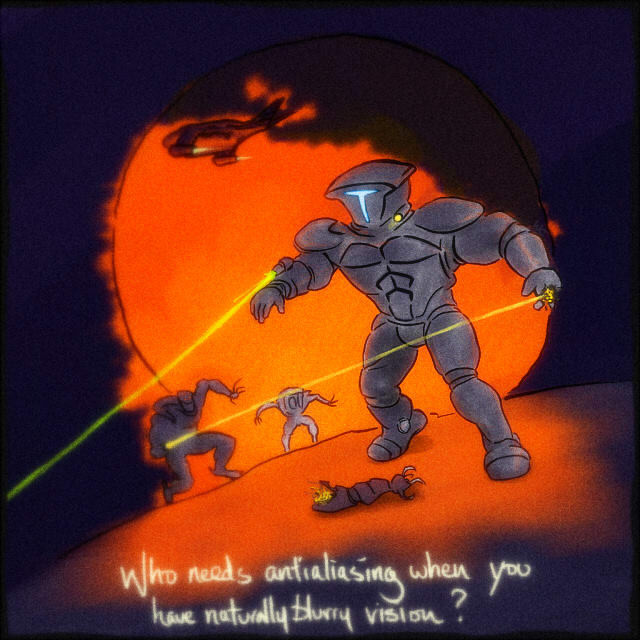 comic terra nova anti aliasing planet suit