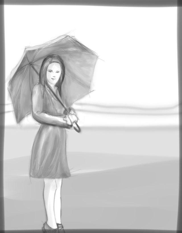 reference girl sunlight umbrella